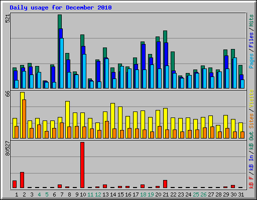 Daily usage for December 2010