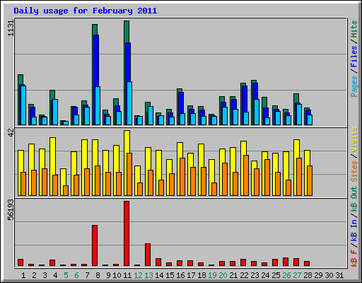 Daily usage for February 2011
