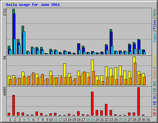 Daily usage for June 2011