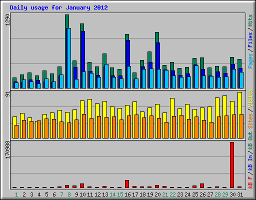 Daily usage for January 2012