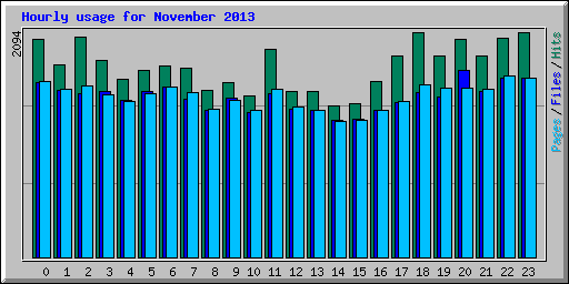 Hourly usage for November 2013