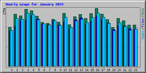 Hourly usage for January 2015