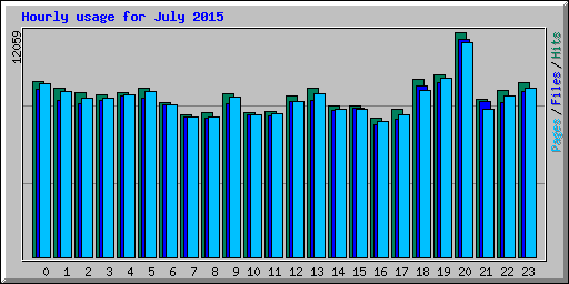 Hourly usage for July 2015