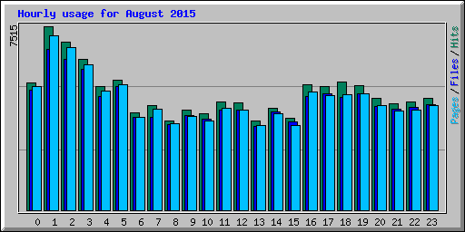 Hourly usage for August 2015