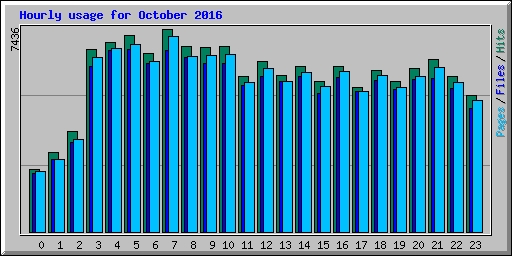 Hourly usage for October 2016